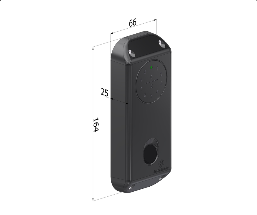 EASYGATE2 Multilettore elettronico Securemme art. 8222xbk, DUE in UNO (tastiera + lettore tag MIFARE) con elettronica integrata